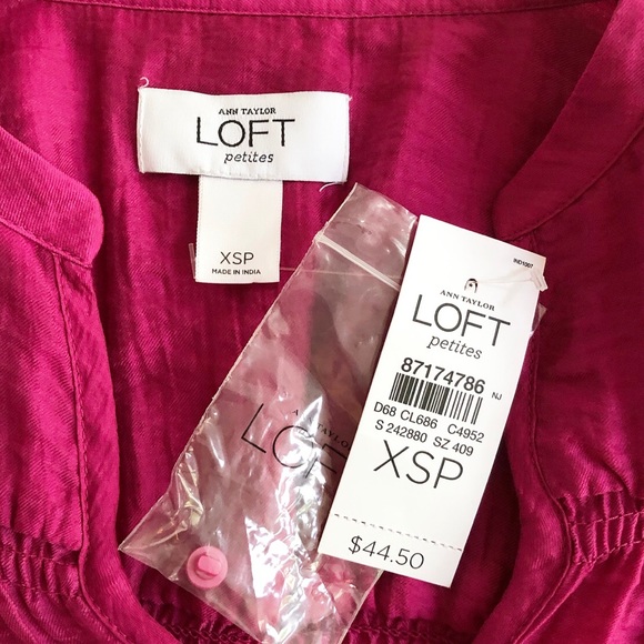 LOFT | Petite Smocked Waist Button Down Blouse NWT - Picture 7 of 10